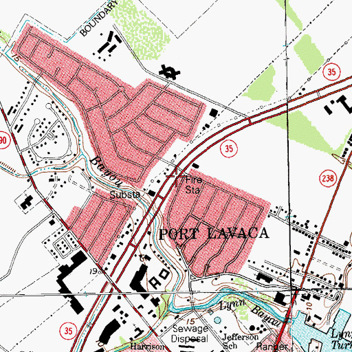 Topographic Map of Port Lavaca Fire Department Station 2, TX