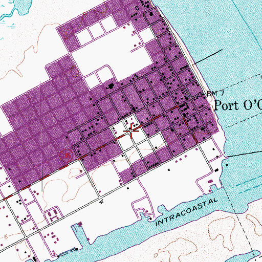Topographic Map of Port O'Connor Volunteer Fire and Emergency Medical Service, TX