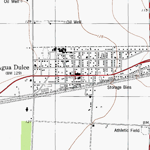 Topographic Map of Agua Dulce Volunteer Fire Department, TX