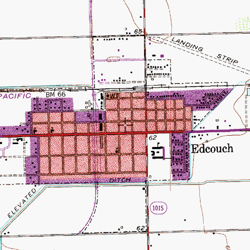 Topographic Map of Edcouch Volunteer Fire Department, TX