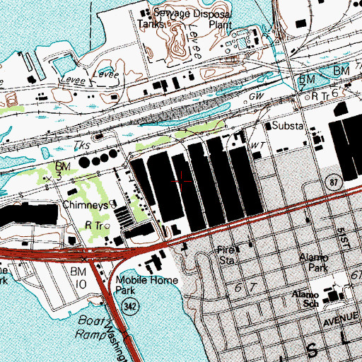 Topographic Map of Galveston Fire Department Station 5, TX