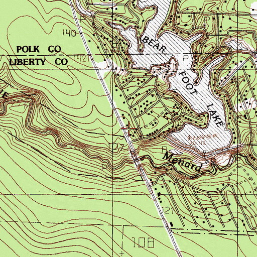 Topographic Map of Big Thicket Lake Estates Volunteer Fire Department, TX