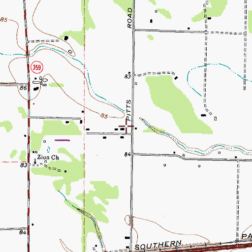 Topographic Map of Pecan Grove Fire Department, TX