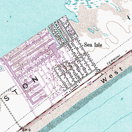 Topographic Map of Galveston Fire Department Station 8, TX