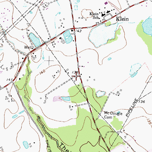 Topographic Map of Klein Volunteer Fire Department Station 1, TX