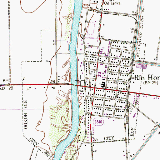 Topographic Map of Rio Hondo Fire Department, TX