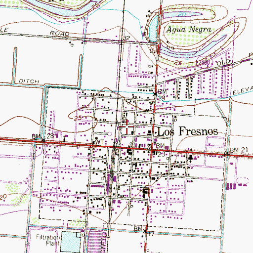 Topographic Map of Los Fresnos Volunteer Fire Department, TX