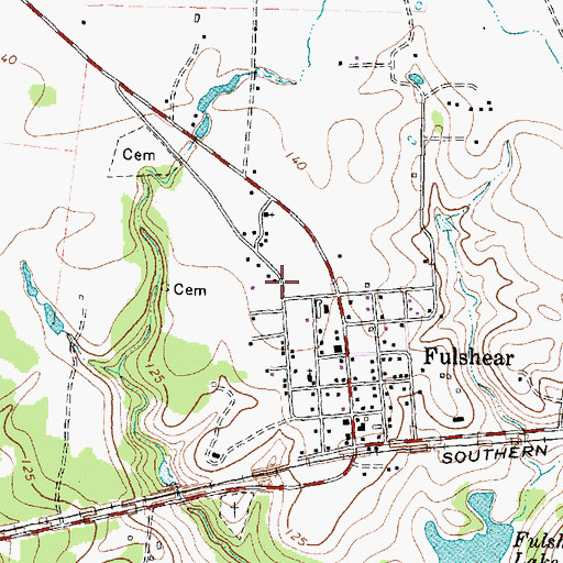 Topographic Map of Fulshear Simonton Fire Department Station 1, TX
