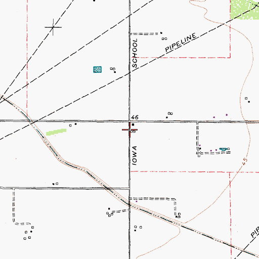 Topographic Map of Iowa Colony Volunteer Fire Department, TX