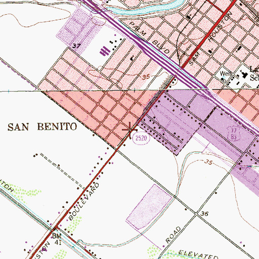 Topographic Map of San Benito Fire Department Station 1, TX