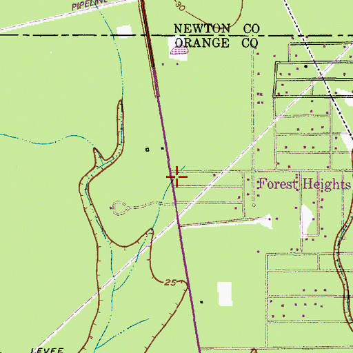 Topographic Map of Little Cypress Fire / Rescue Department Station 2, TX