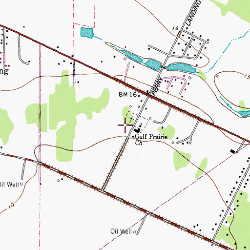 Topographic Map of Jones Creek Volunteer Fire Department, TX
