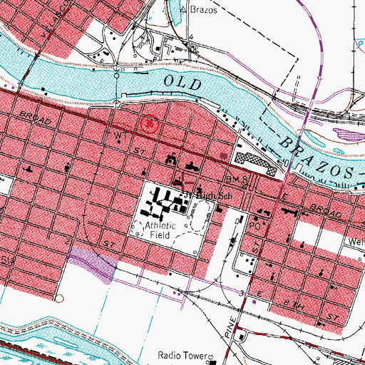 Topographic Map of Surfside Beach Fire Department, TX