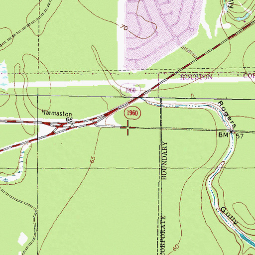 Topographic Map of Atascocita Volunteer Fire and Emergency Medical Service Station 1, TX