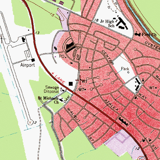 Topographic Map of Lake Jackson Volunteer Fire Department, TX