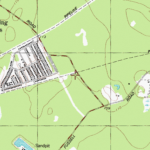 Topographic Map of South Montgomery County Volunteer Fire Department and Emergency Medical Services - Station 11 - 2, TX