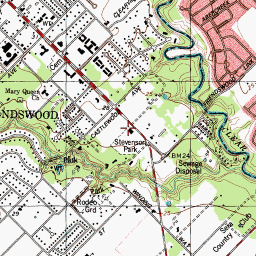 Topographic Map of Friendswood Volunteer Fire Department, TX