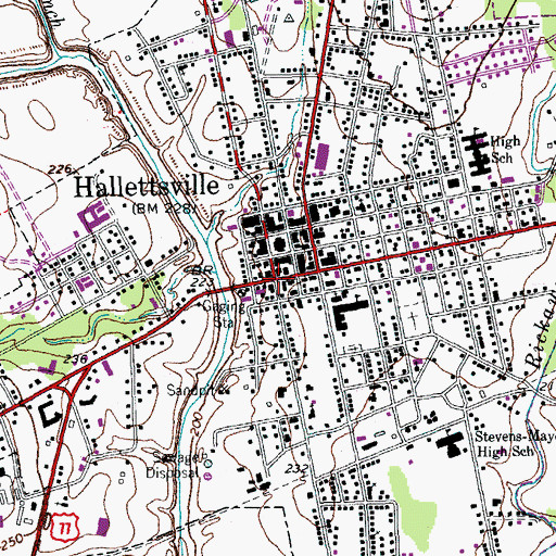 Topographic Map of Hallettsville Fire Marshal's Office, TX