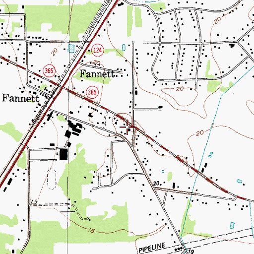 Topographic Map of Labelle - Fannett Volunteer Fire Department / Emergency Medical Services, TX