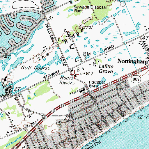 Topographic Map of Galveston Fire Department Station 7, TX