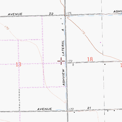 Topographic Map of Ashview Lateral A, CA
