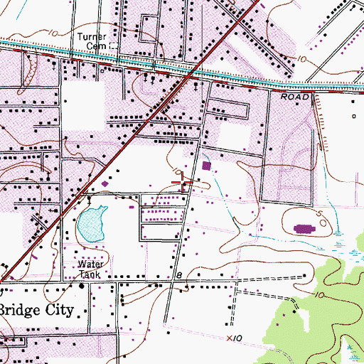 Topographic Map of Bridge City Volunteer Fire and Rescue, TX
