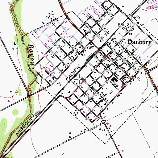 Topographic Map of Danbury Volunteer Fire Department / Emergency Medical Services, TX