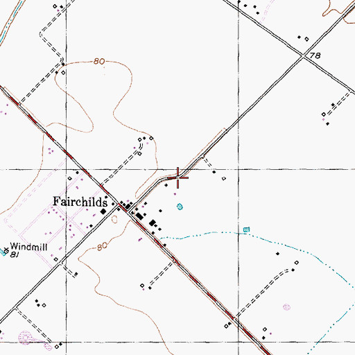 Topographic Map of Fairchild Volunteer Fire Department - First Responders, TX