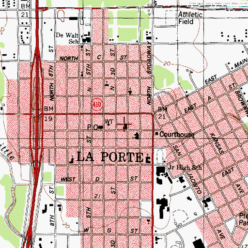 Topographic Map of La Porte Fire Department Station 1, TX