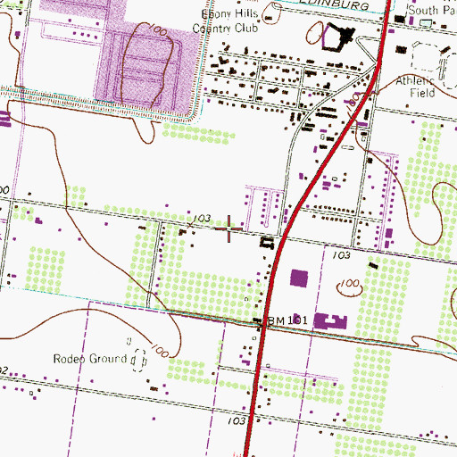 Topographic Map of Edinburg Volunteer Fire Department Station 2, TX