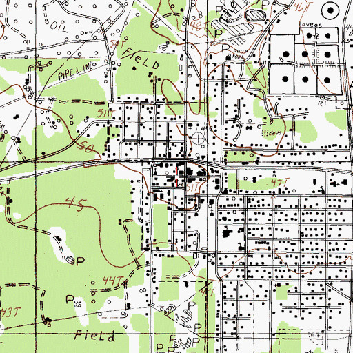 Topographic Map of Sour Lake Volunteer Fire Department / Hardin County Emergency Services District 5, TX