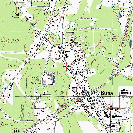 Topographic Map of Buna Fire Department, TX
