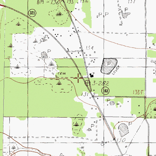 Topographic Map of Tarkington Volunteer Fire Department, TX