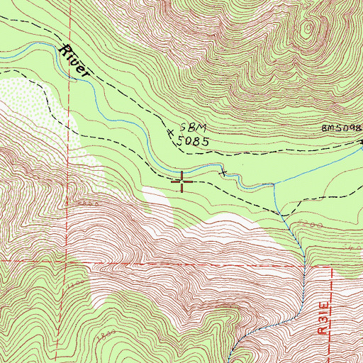 Topographic Map of Avalanche Creek, CA