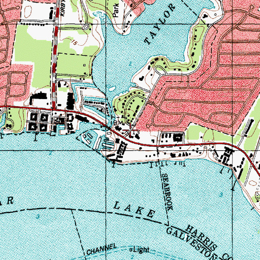 Topographic Map of Seabrook Volunteer Fire Department Station 2, TX