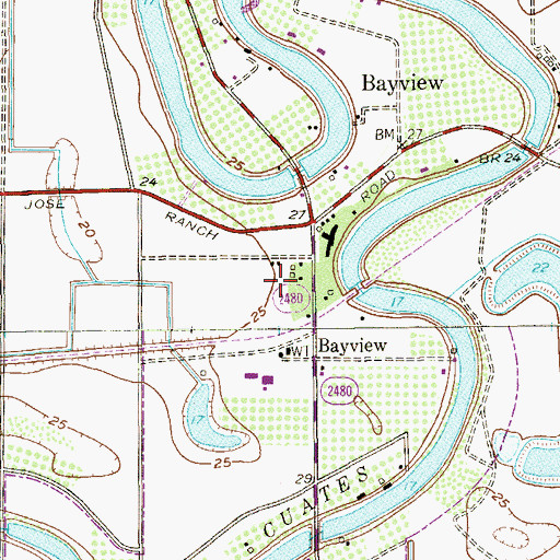Topographic Map of Los Fresnos Fire Department, TX