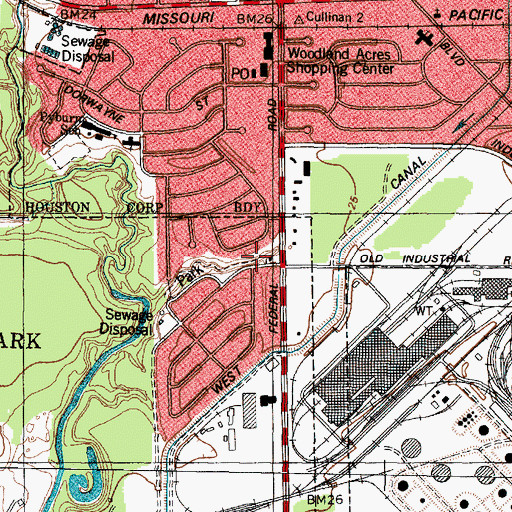 Topographic Map of Galena Park Fire Department Station 2, TX