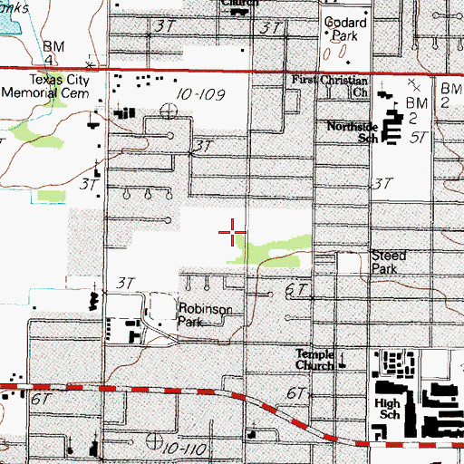 Topographic Map of Texas City Fire Department Administration, TX