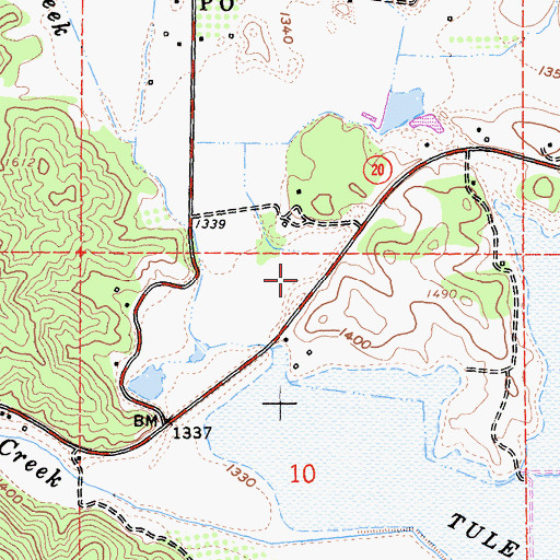 Topographic Map of Bachelor Valley, CA