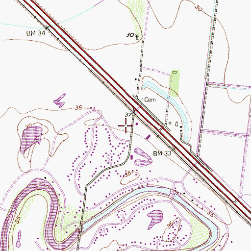 Topographic Map of Rancho Viejo Chief of Police, TX