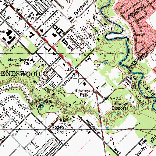 Topographic Map of Friendswood Fire Department Chief, TX