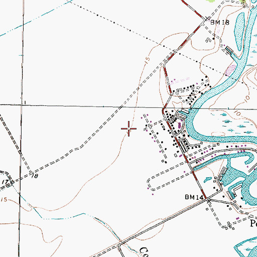 Topographic Map of Amsterdam Volunteer Fire Department, TX