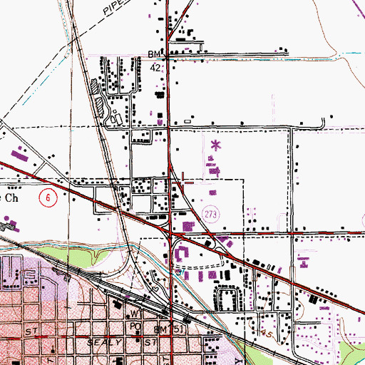 Topographic Map of Alvin Allen Gray Fire Substation, TX