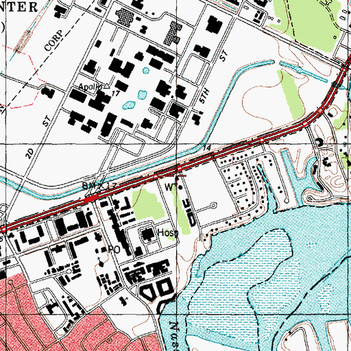Topographic Map of Nassau Bay Volunteer Fire Department Station 8, TX