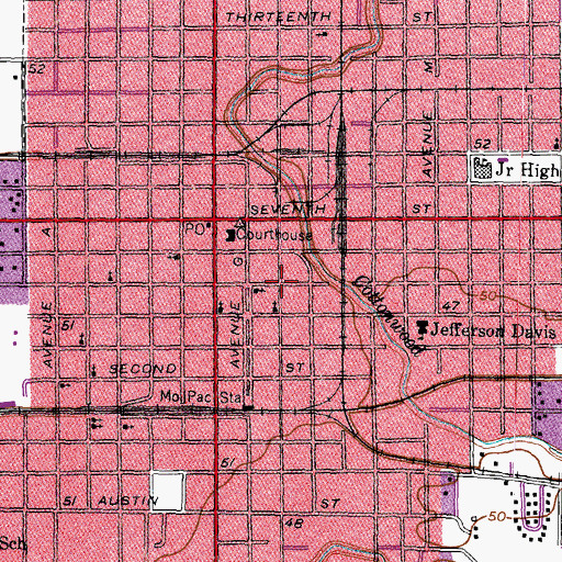 Topographic Map of Bay City Fire Marshal's Office, TX