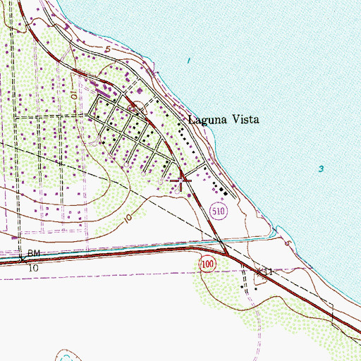 Topographic Map of Laguna Vista Volunteer Fire Department, TX