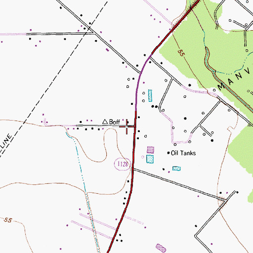Topographic Map of Manvel Volunteer Fire Department Station 1, TX