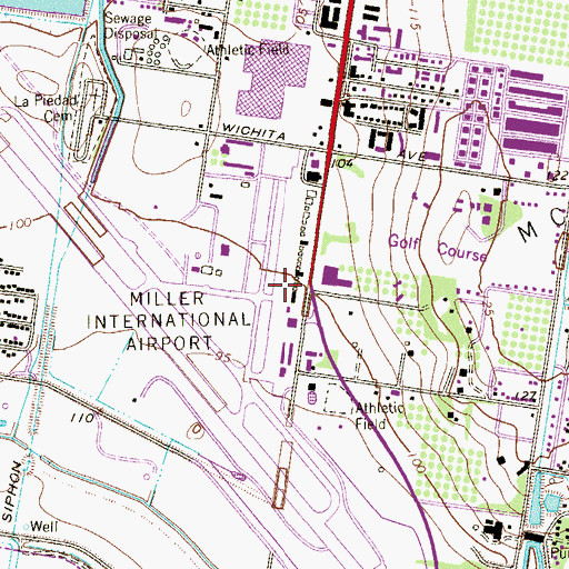 Topographic Map of McAllen Fire Department Station 4, TX