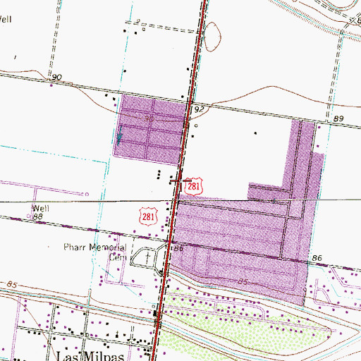 Topographic Map of Pharr Fire Department Station 3, TX