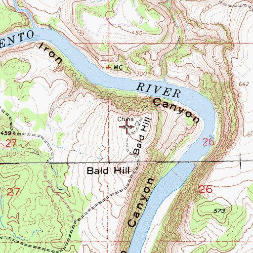 Topographic Map of Bald Hill, CA
